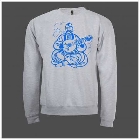 Толстовка с изображением "Козак Мамай" серая, унисекс