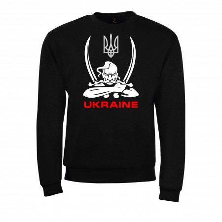 Толстовка с изображением "Козак UKRAINE" черная, унисекс