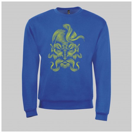 Толстовка с изображением "Козак" синяя, унисекс