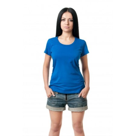 Футболка электрик (синяя) с вашим дизайном, женская